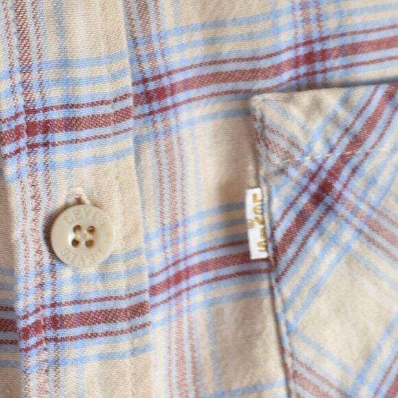 Vintage 70s Levi's Plaid Button Front Shirt - M - Picture 5 of 13